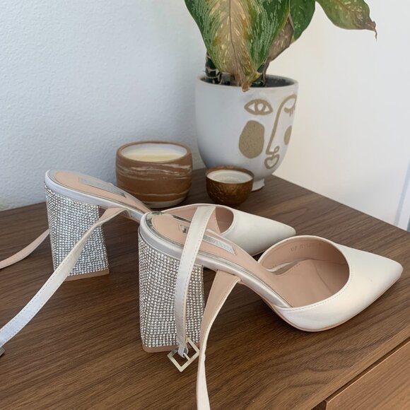 Asos Be Mine Wide Fit Bridal Embellished Heels - Picture 10 of 11